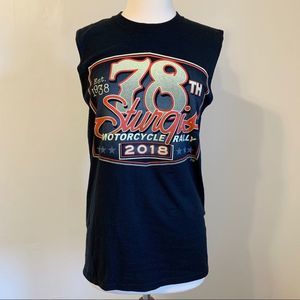 Sturgis Motorcycle Rally 2018 Muscle Tee 78th Anniversary Size‎ Small